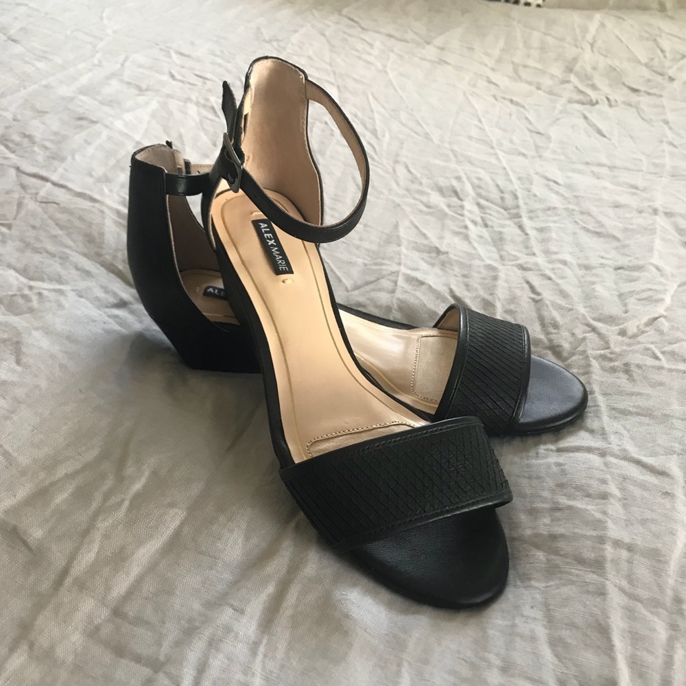 Black Ankle Strap Wedge